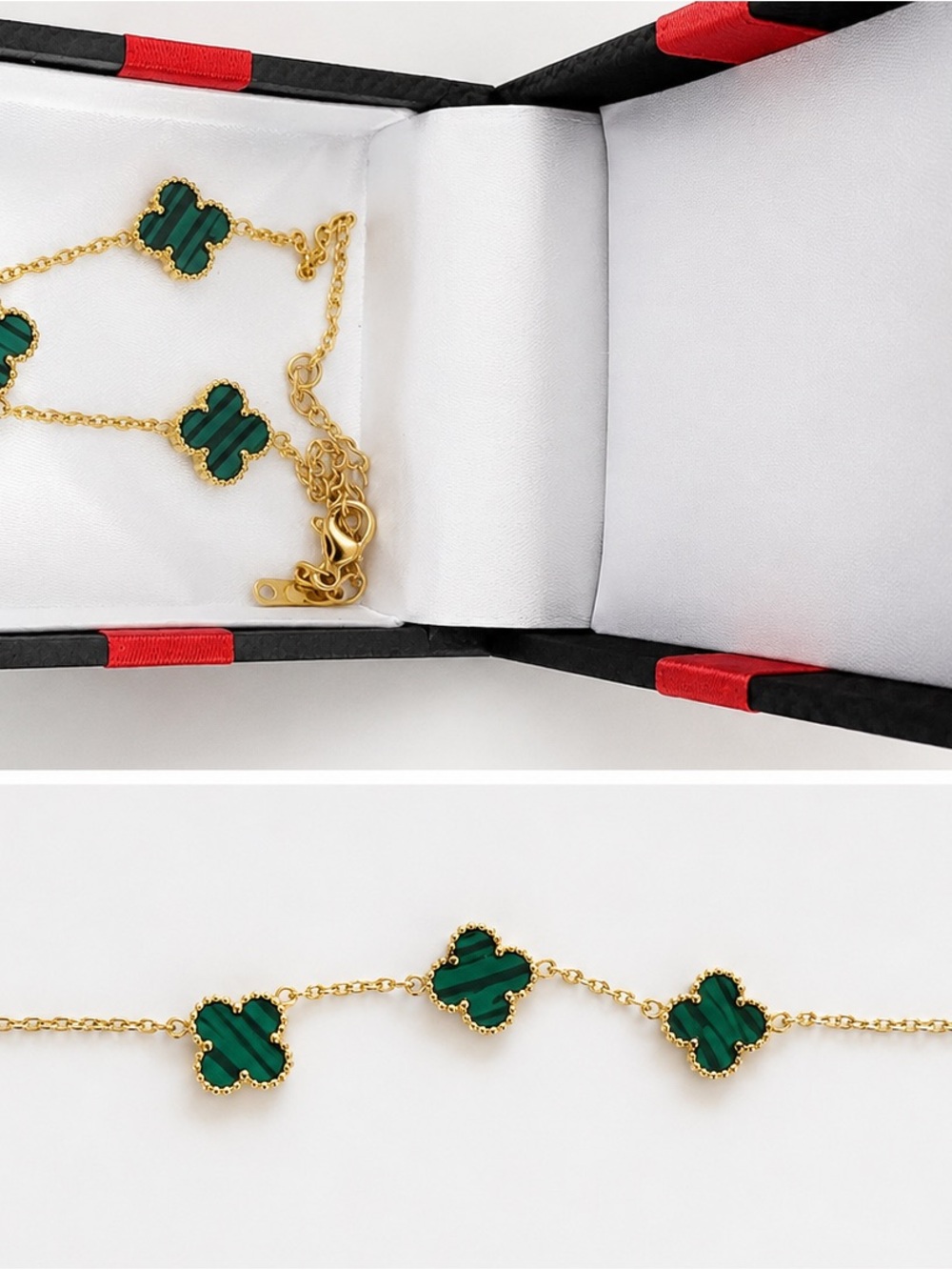 Gold tone finish Elegant four clover bracelet
